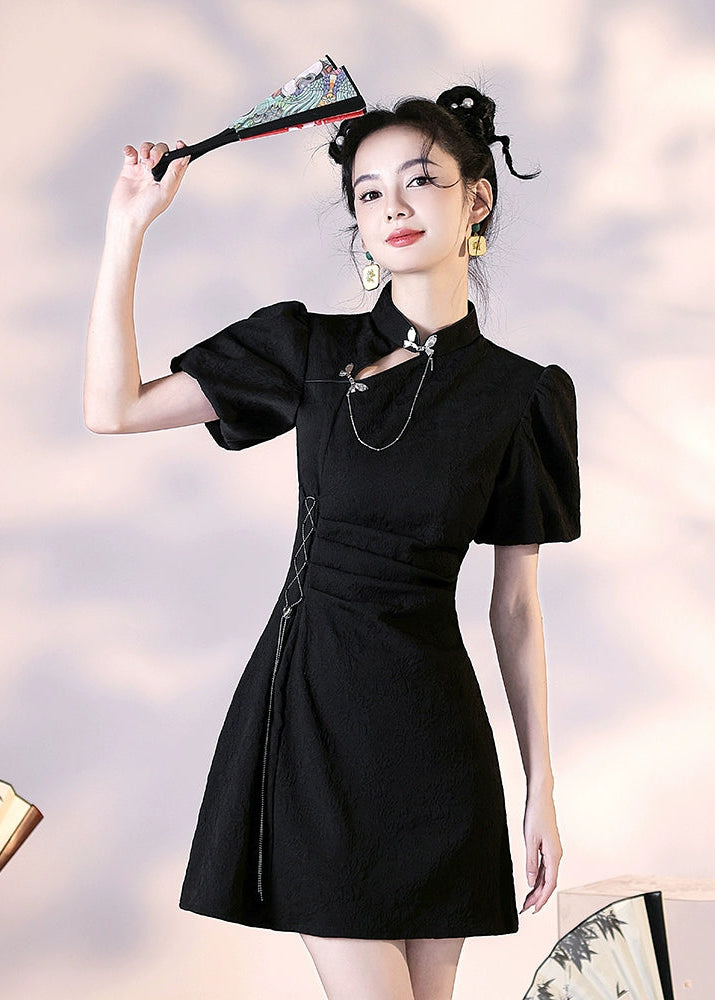 Black Widow | Mini Qipao Dress () S / Black Black Widow | Mini Qipao Dress () S / Black