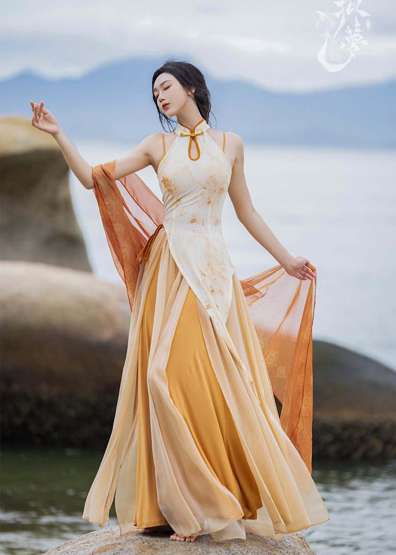 Embracing Light Modern 4-Pieces Qipao Dress (扶光)