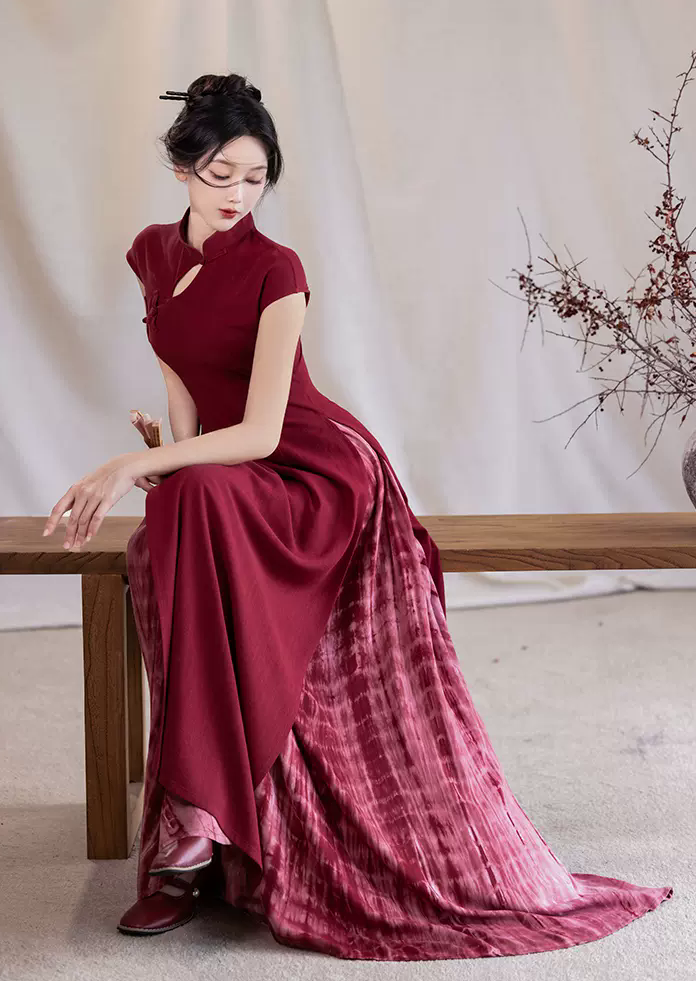 Scarlet Modern 2-Pieces Qipao Dress (绯色) – NewMoonDance