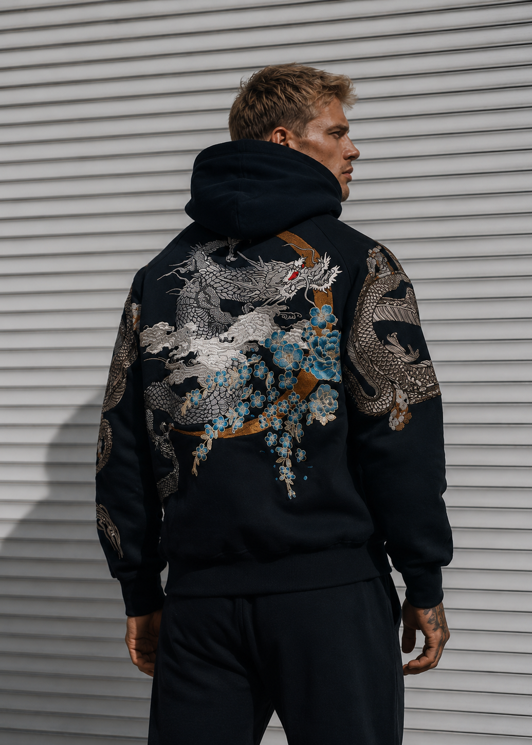 Dragon Moon | Embroidered Unisex Kimono Hoodie (朱雀龙)