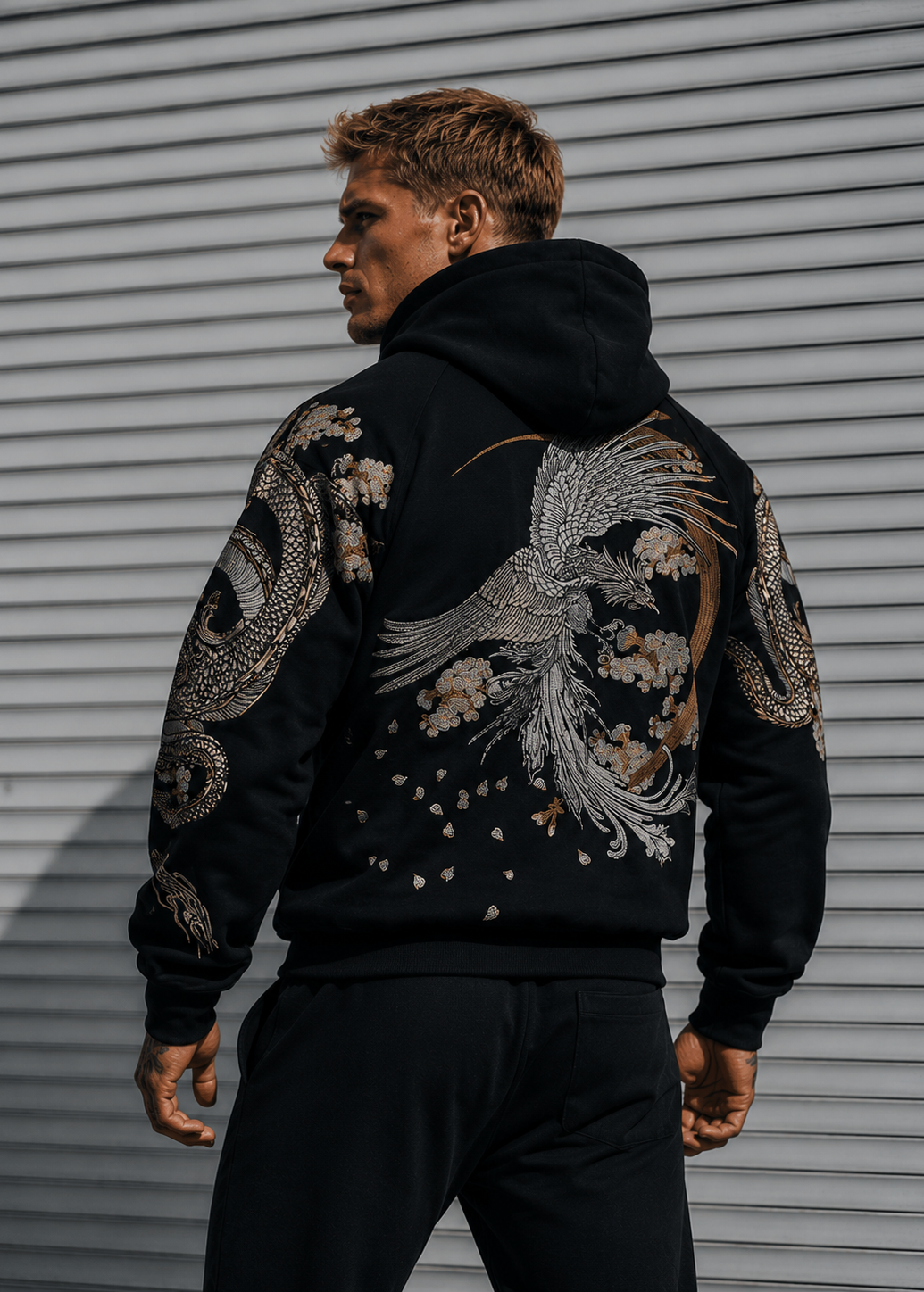 Dragon Moon | Embroidered Unisex Kimono Hoodie (朱雀龙)