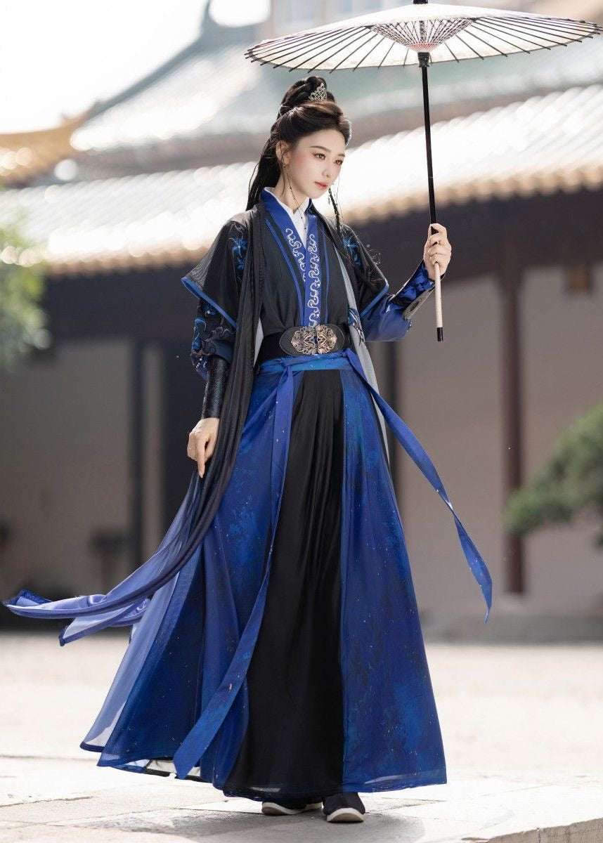 Polvo rojo | Conjunto Hanfu unisex de 5 piezas (红尘赋)