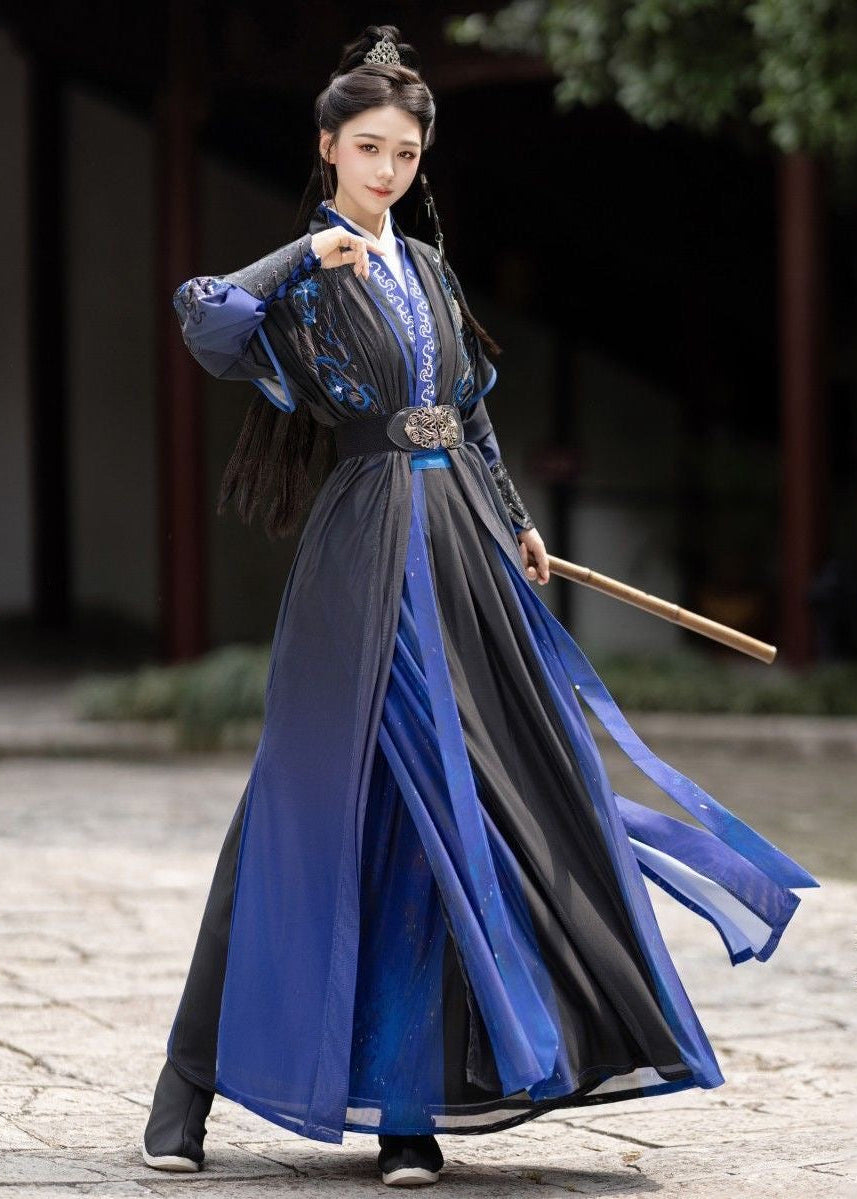 Polvo rojo | Conjunto Hanfu unisex de 5 piezas (红尘赋)