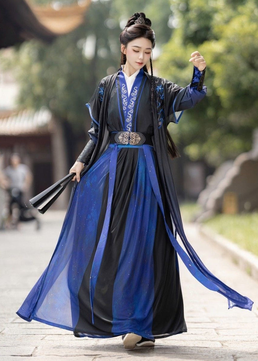 Polvo rojo | Conjunto Hanfu unisex de 5 piezas (红尘赋)
