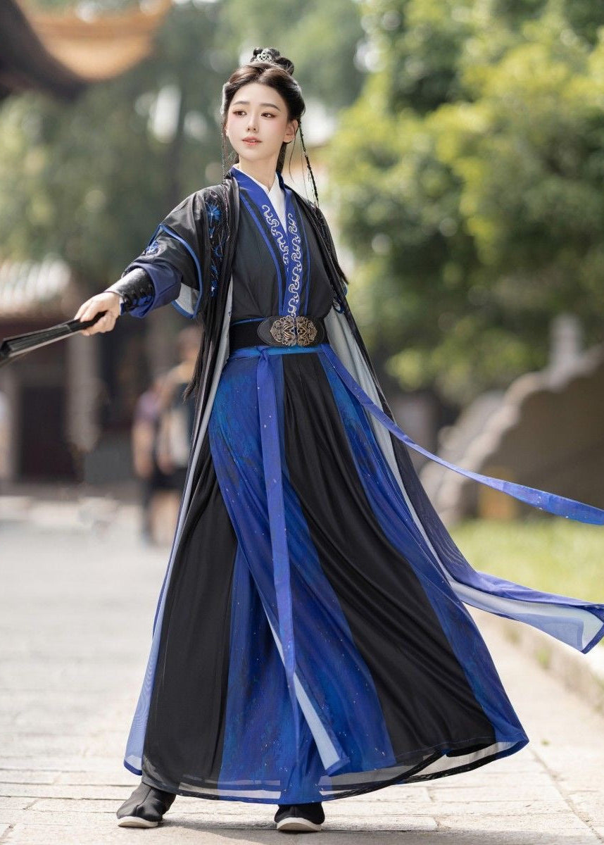 Polvo rojo | Conjunto Hanfu unisex de 5 piezas (红尘赋)