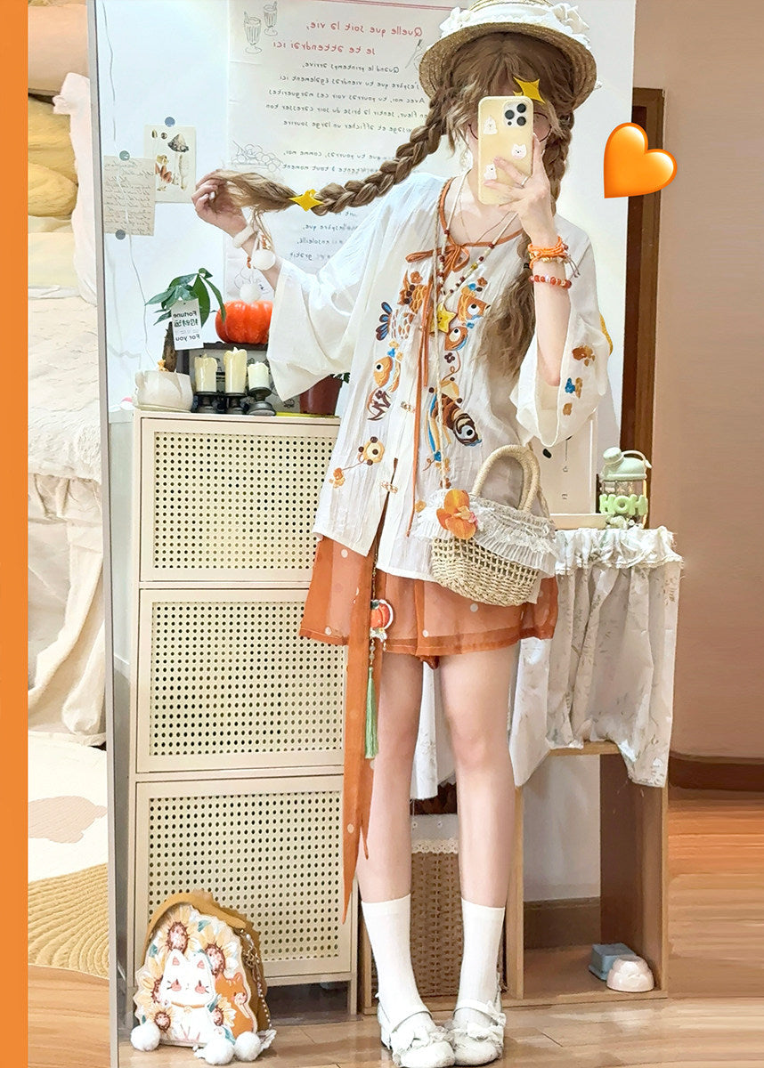Orange Lantern | 2-Piece Plus Pants Set (小橘灯)