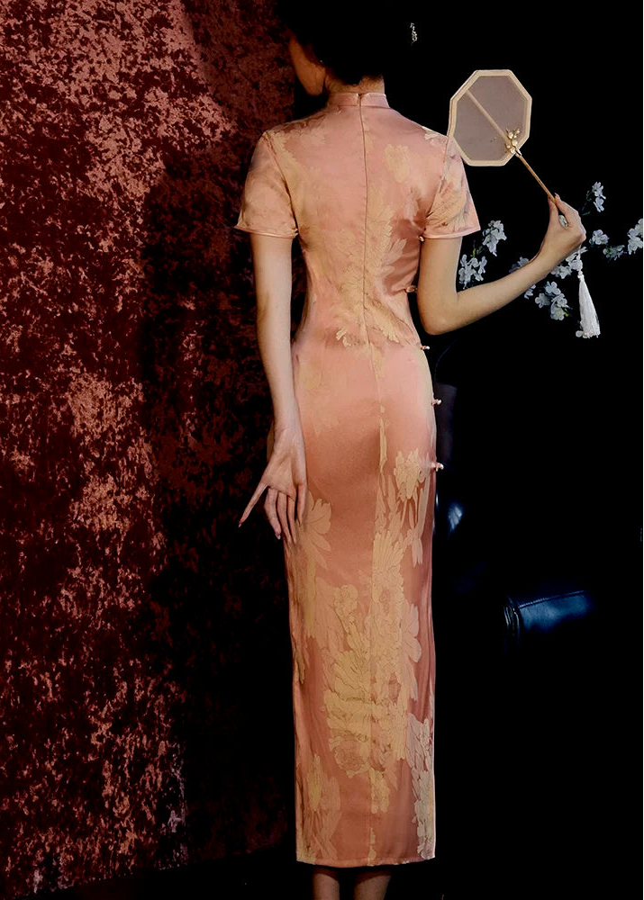 Purple Peony | Printed Satin Qipao (紫牡丹)