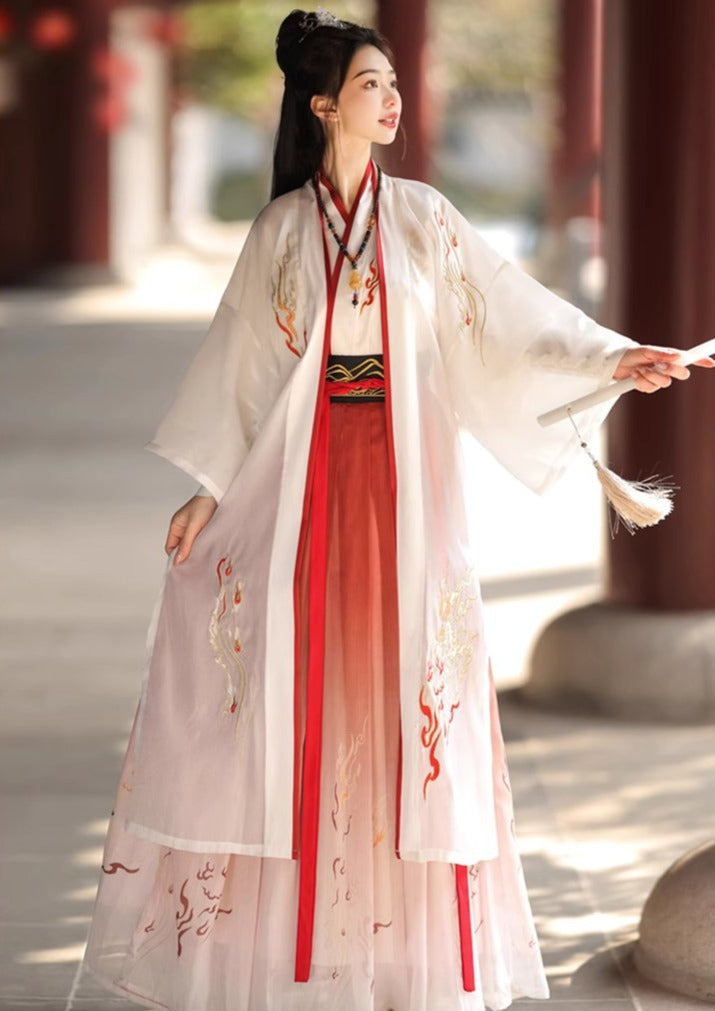 Flame Bird | Unisex 5-Pieces Hanfu Set (惊鸿)
