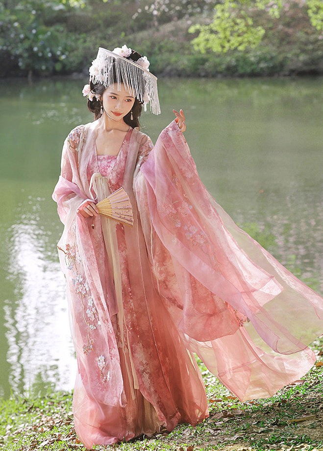 Moonlit Sakura | 4-Piece Embroidered Hanfu (揽月裁樱)