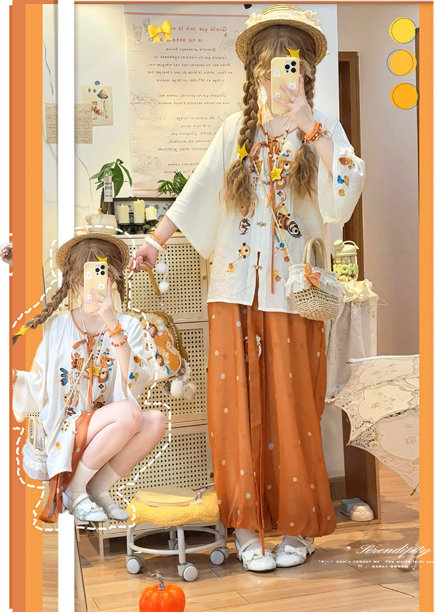Orange Lantern | 2-Piece Plus Pants Set (小橘灯)