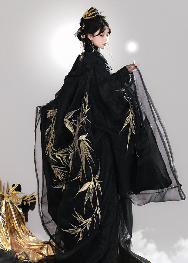 Black Bamboo | 6-Piece Embroidered Hanfu (玉龙赋)