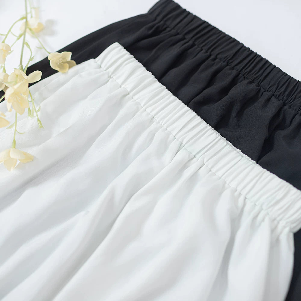 Cloud White | White / Black Midi Maxi Underskirt (云白)