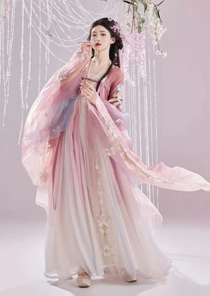 Peach Blossom | 3-Pieces Embroidered Hanfu (云鬓花颜)