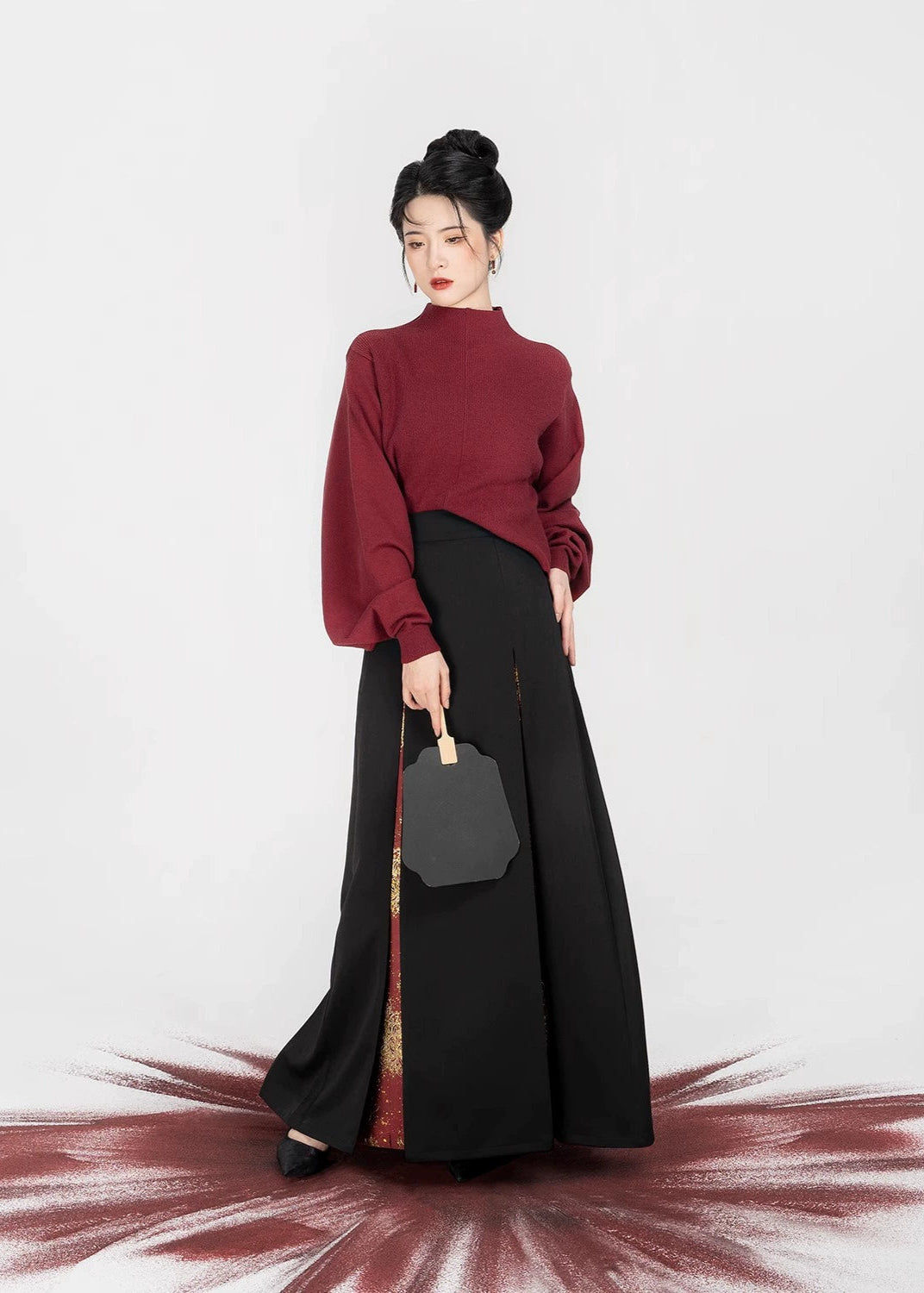 Lantern Flower | Modern 3-Piece San Jian Skirt Set (金灯花)