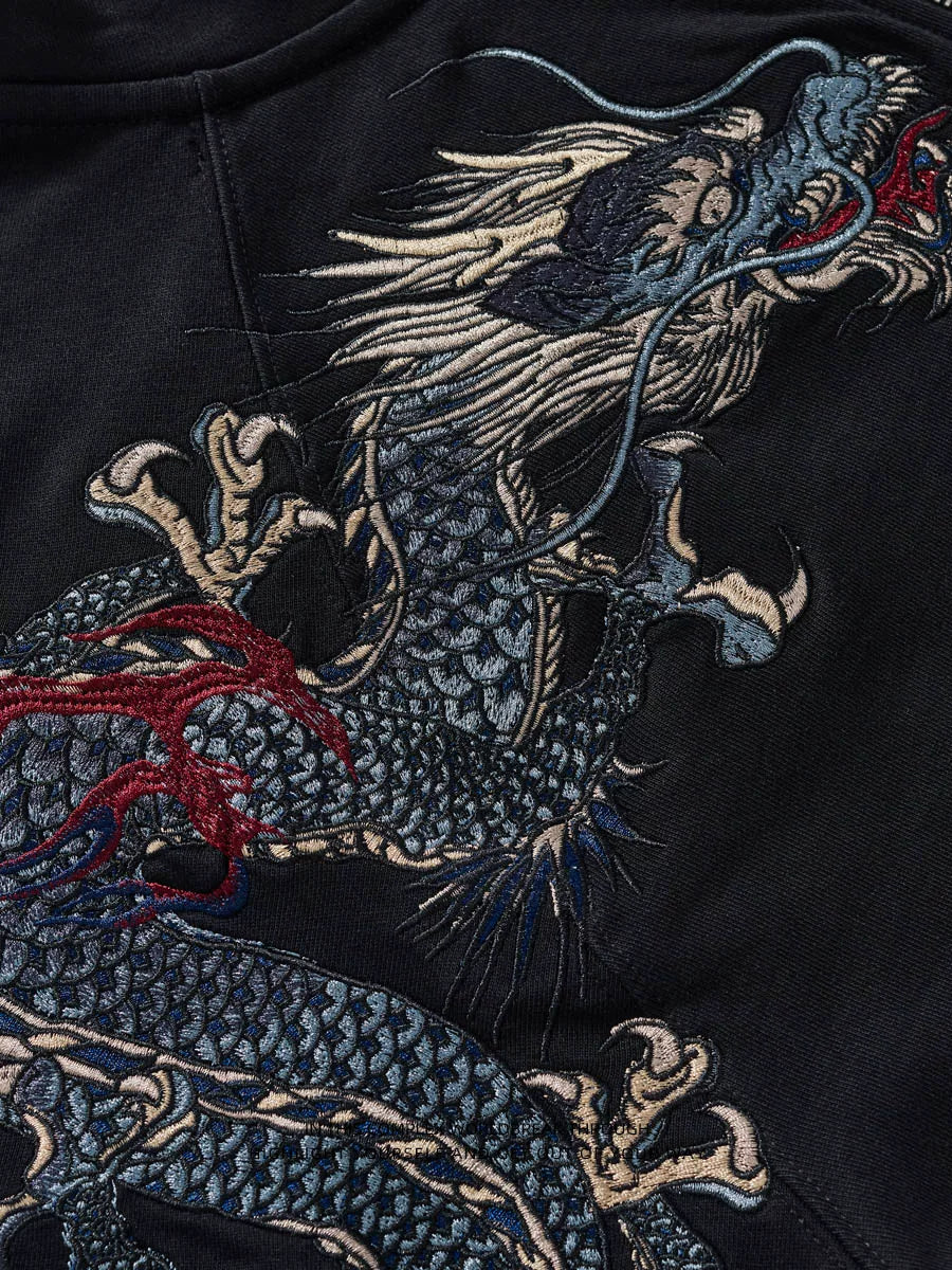 Snow Tiger | Embroidered Unisex Kimono Zip-Up Hoodie (青龙白虎)