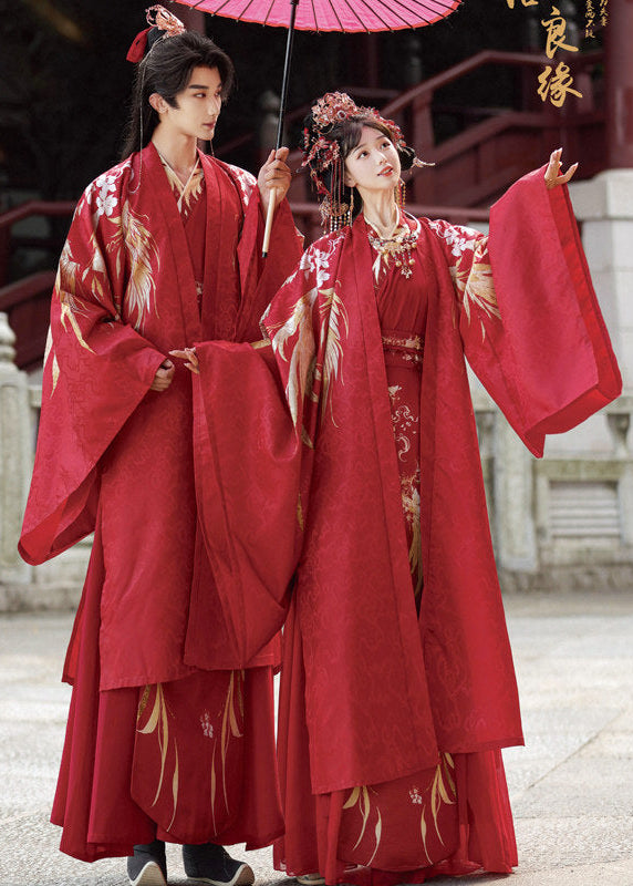 Crane Feathers | 3-Piece Wedding Hanfu (鹤羽红颜)