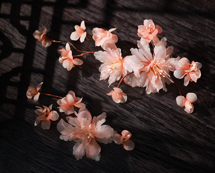Apricot Blossom | 2-Piece Flower Hair Pieces (杏花菖叶)