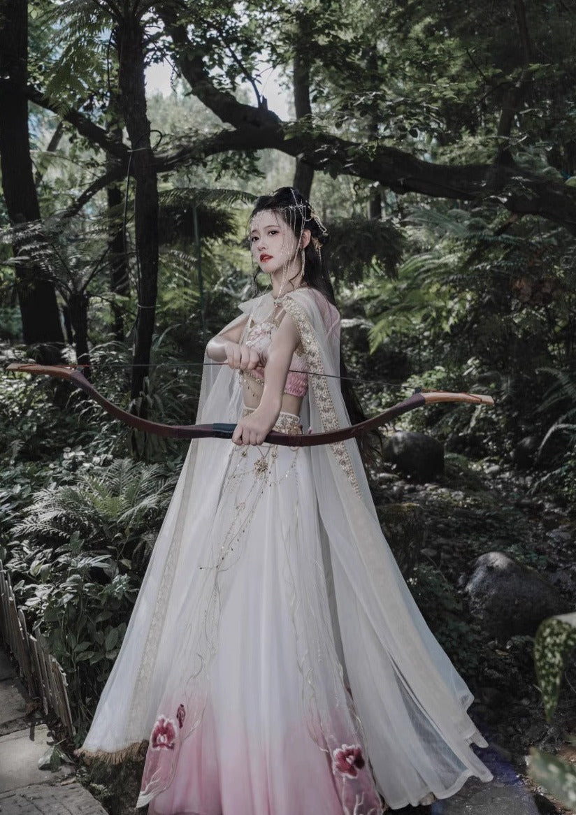 Elfo de la luz de la luna | Vestido bordado de Dunhuang (蝶骨)