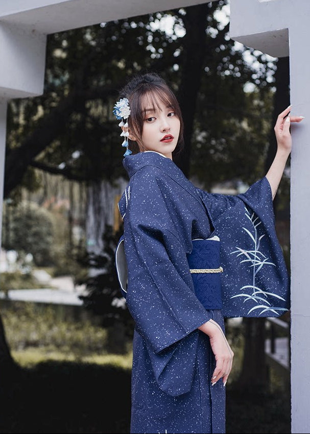 Midnight Bamboo | 4-Piece Asian Kimono (夜竹)