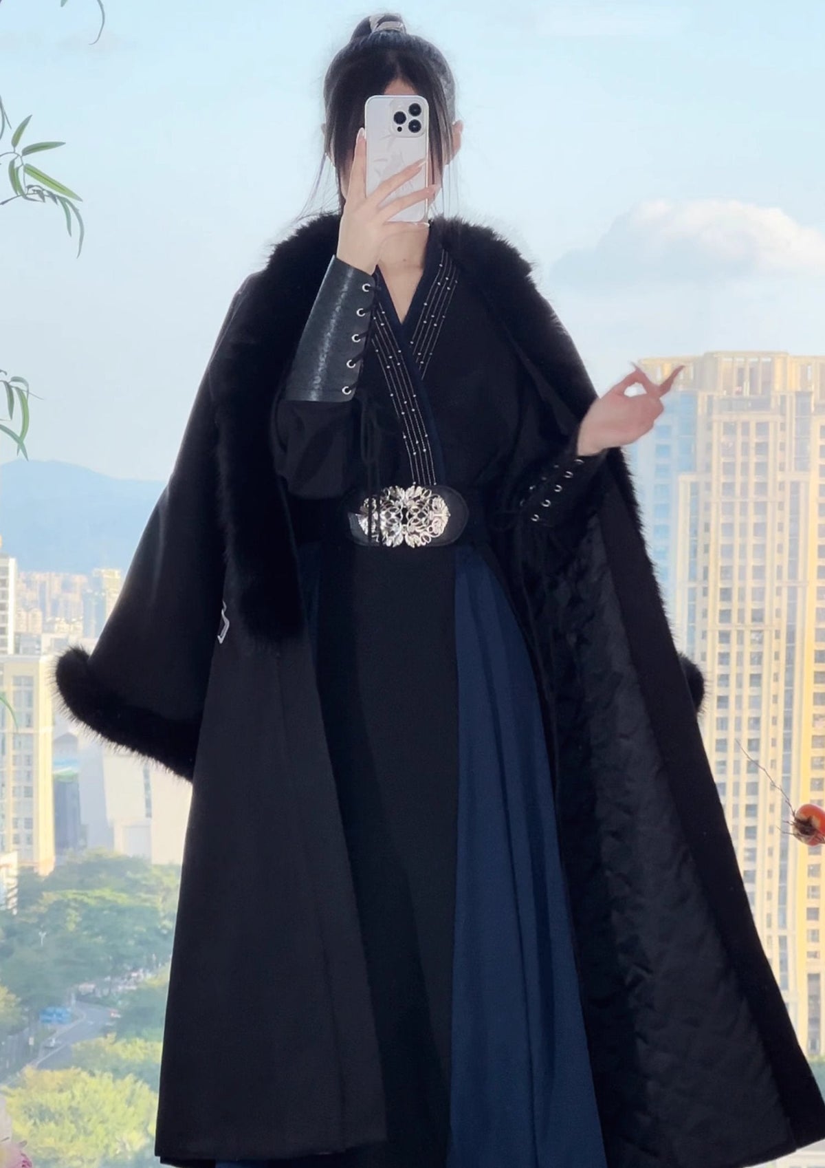 Bambú Tinta | Hanfu unisex de invierno para parejas (6 piezas)