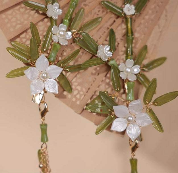 Bamboo Rain | 2 Pcs Hairclips (竹雨潇湘)