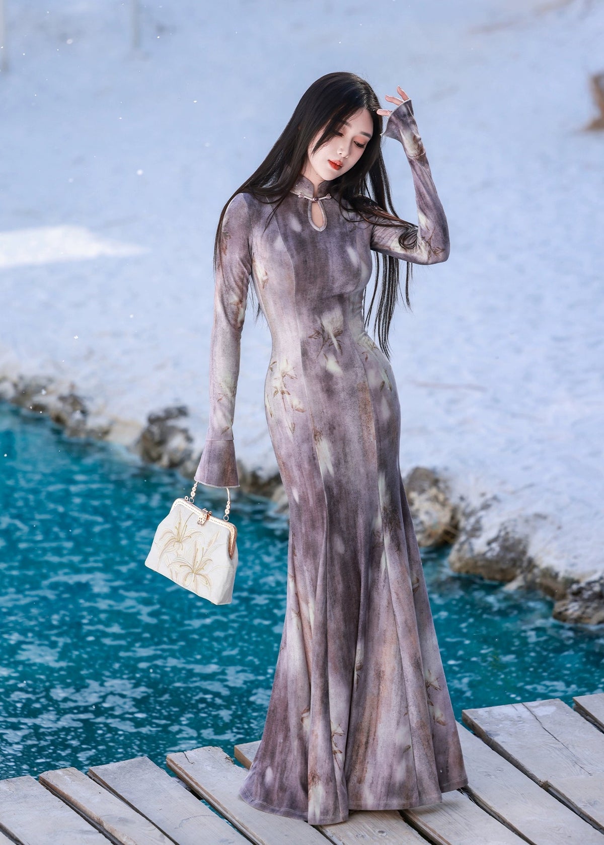 Violet Mist | Modern 2-Piece Qipao Dress (生紫烟)