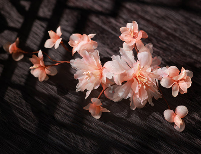 Apricot Blossom | 2-Piece Flower Hair Pieces (杏花菖叶)
