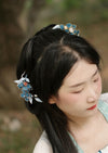 Blue Lotus | Fabric Floral Hairpin (蓝莲花)