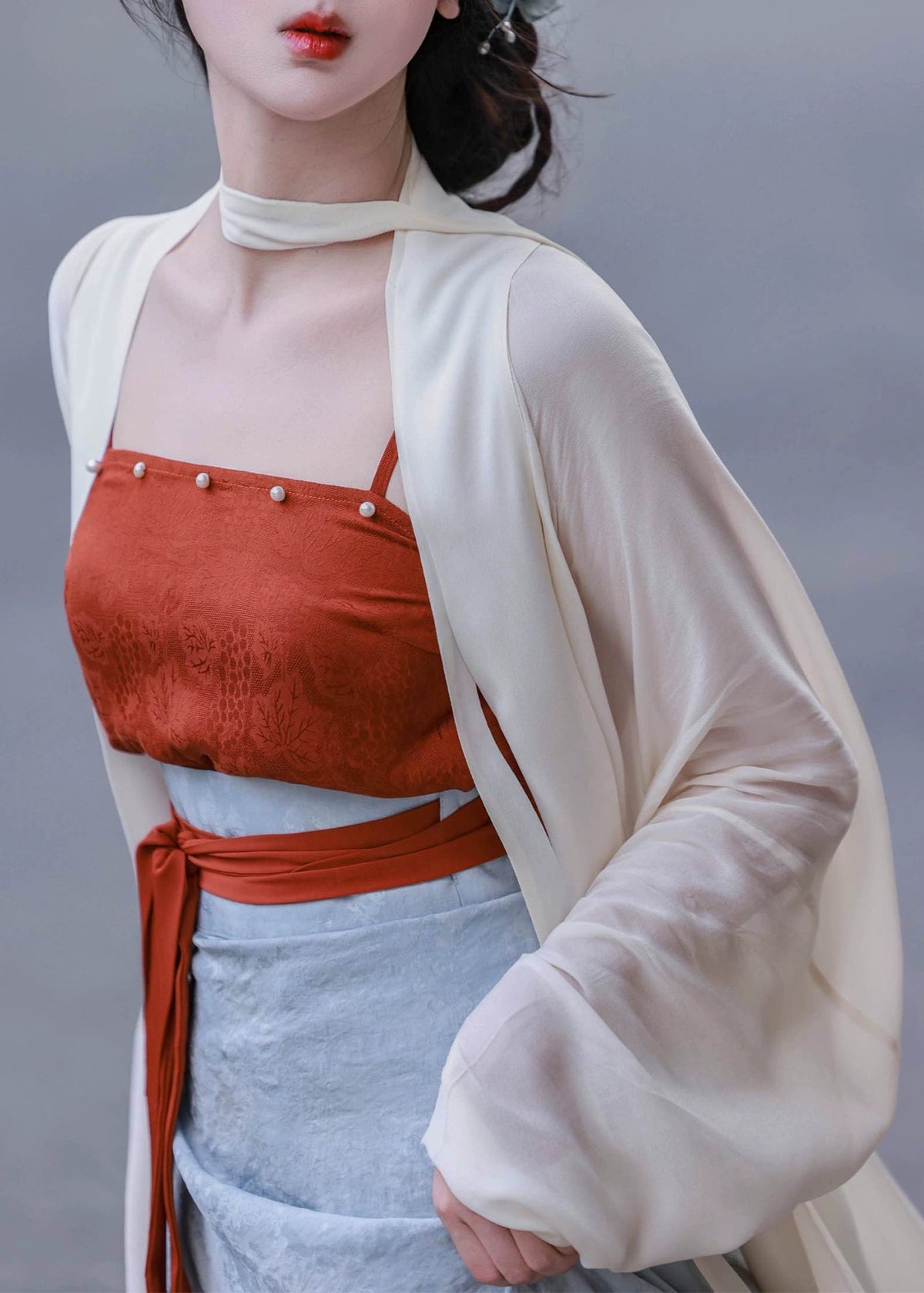 Espera de niebla | Hanfu de 3 piezas (等烟雨）