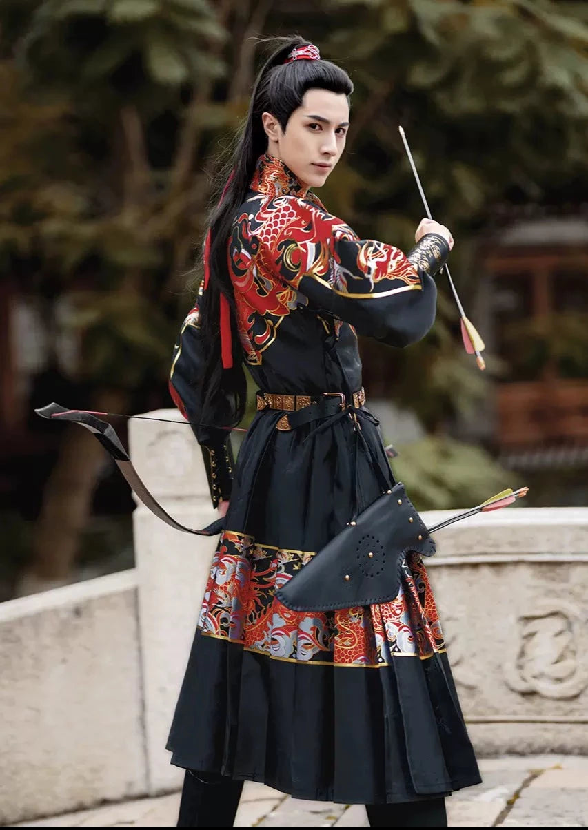 Water Dragon | Uni-Sex 3-Pieces Embroidered Flying Fish Hanfu (水龙吟)