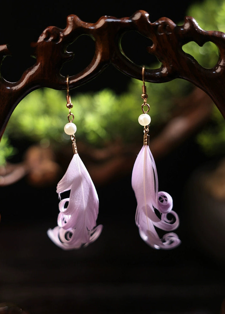 Pluma | Horquilla con plumas florales de 3 colores (翎羽)