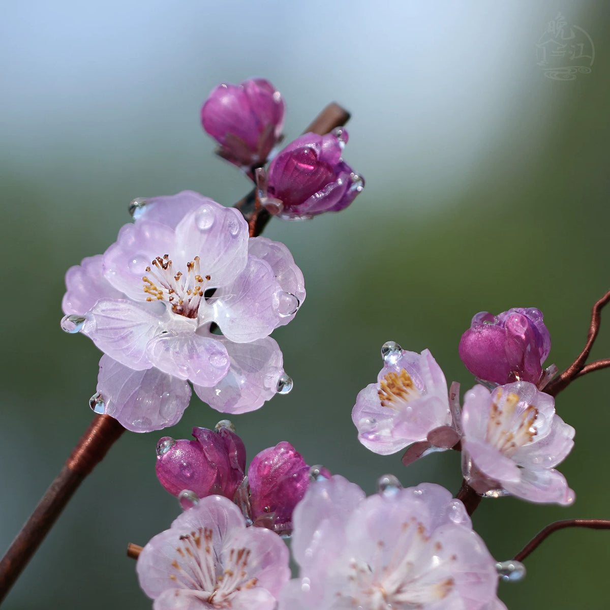 Frosted Plum | 1 Pcs Pink Hairpin (照水朱砂)