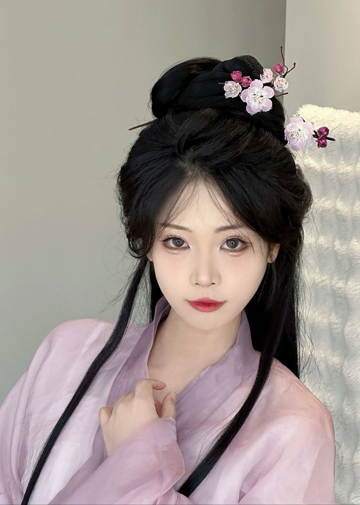 Frosted Plum | 1 Pcs Pink Hairpin (照水朱砂)