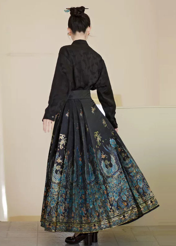Little Jade | Plus Embroidered Ma Mian Skirt Set (点翠)