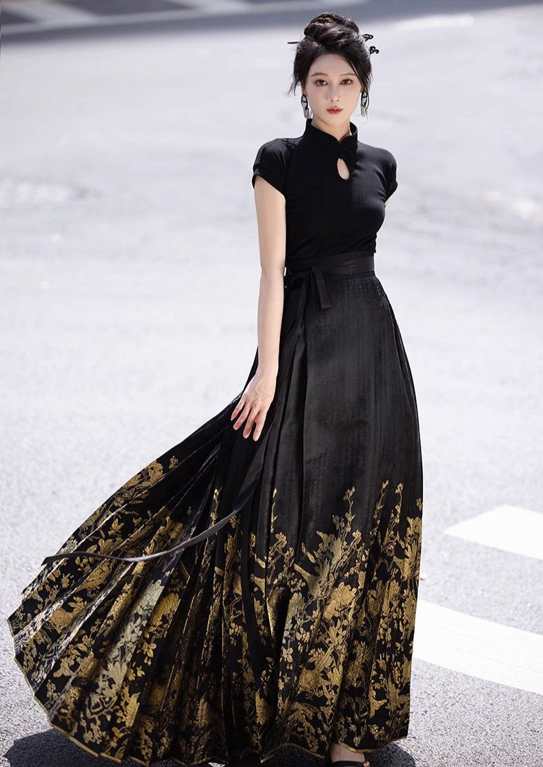 Joy lights | 3-Color Mandarin Short Sleeves Top (喜上眉梢)