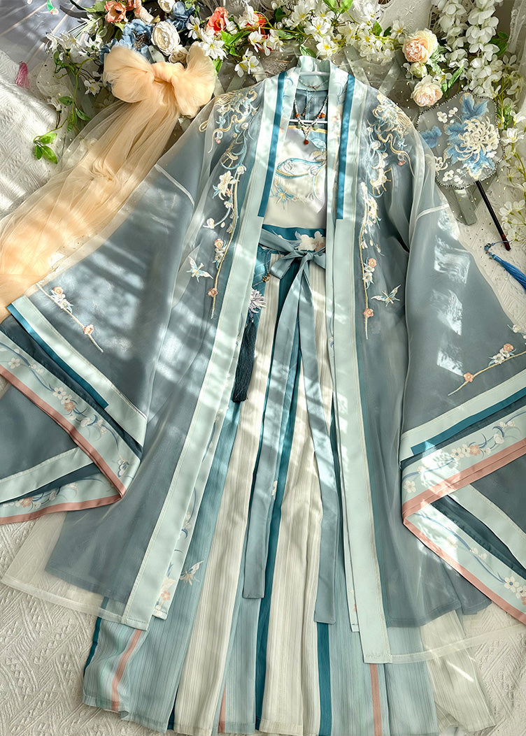 Blooming Flutter | 5-Piece Plus Embroidered Hanfu (蝶恋花海)