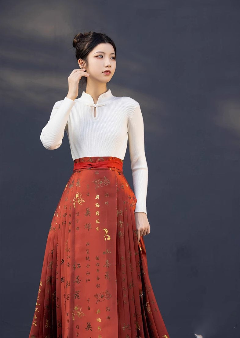 Jade | 9-Colors Mandarin Collar Ribbed Knit Top (落玉盘)