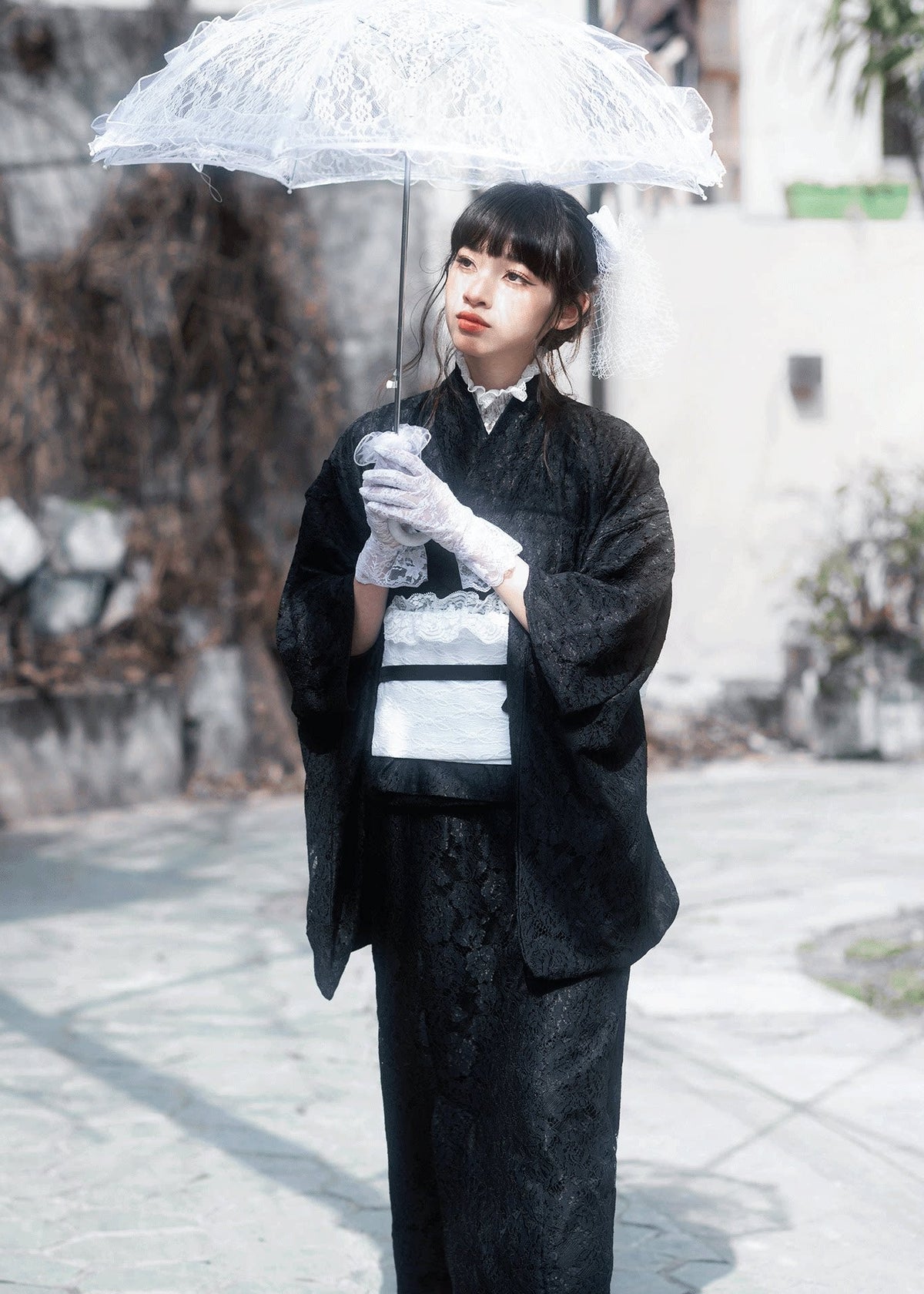 Su Yu | 5-Piece Lace Asian Kimono (素羽)