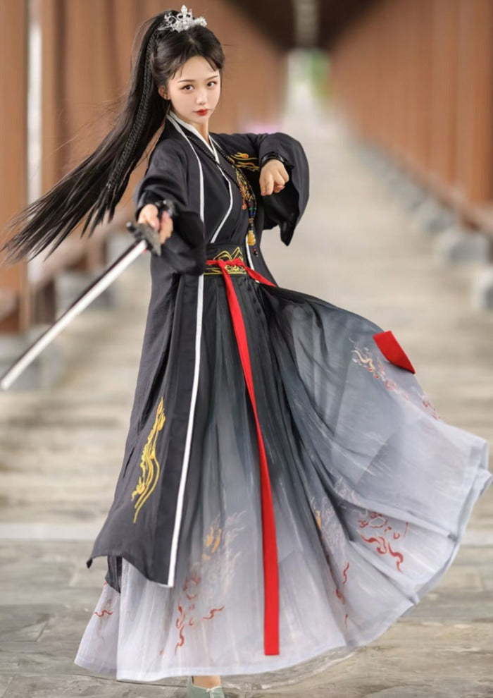 Flame Bird | Unisex 5-Pieces Hanfu Set (惊鸿)