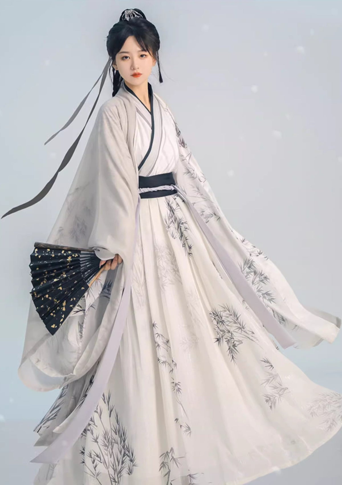 Lluvia de bambú | Conjunto Hanfu unisex de 4 piezas (汐雨莺)