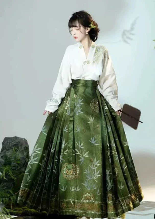 Bamboo Shadow | Modern Custom Made Ma Mian Skirt (竹影)