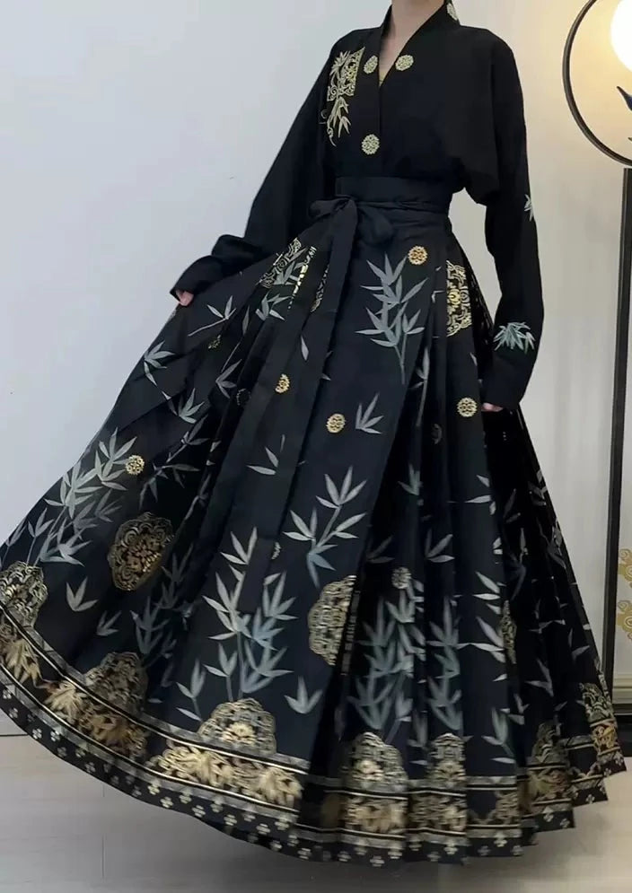 Bamboo Shadow | Modern Ma Mian Skirt Set (竹影)