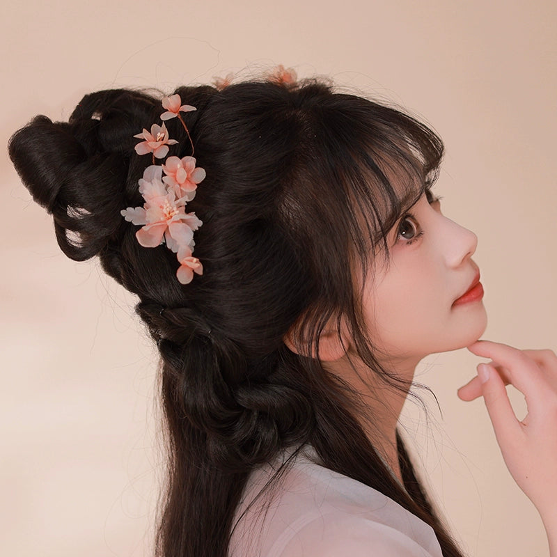 Apricot Blossom | 2-Piece Flower Hair Pieces (杏花菖叶)