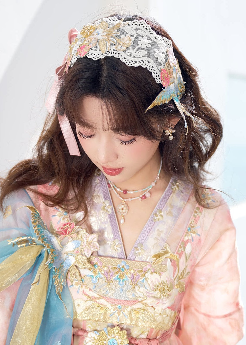 Orioles & Flowers | 3-Piece Embroidered Hanfu (莺花里)