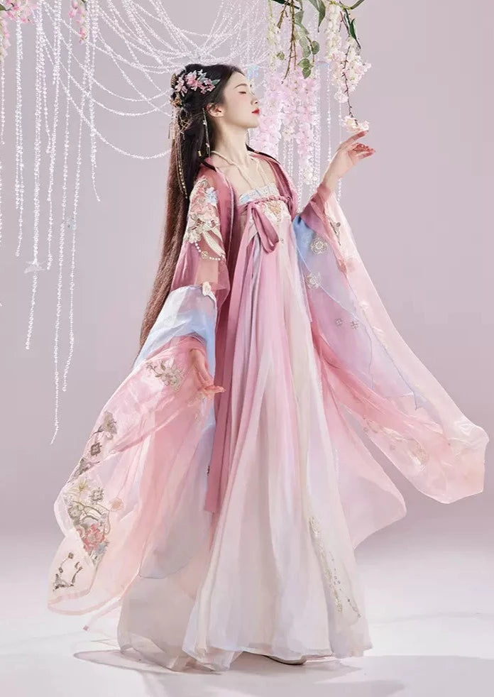 Peach Blossom | 3-Pieces Embroidered Hanfu (云鬓花颜)