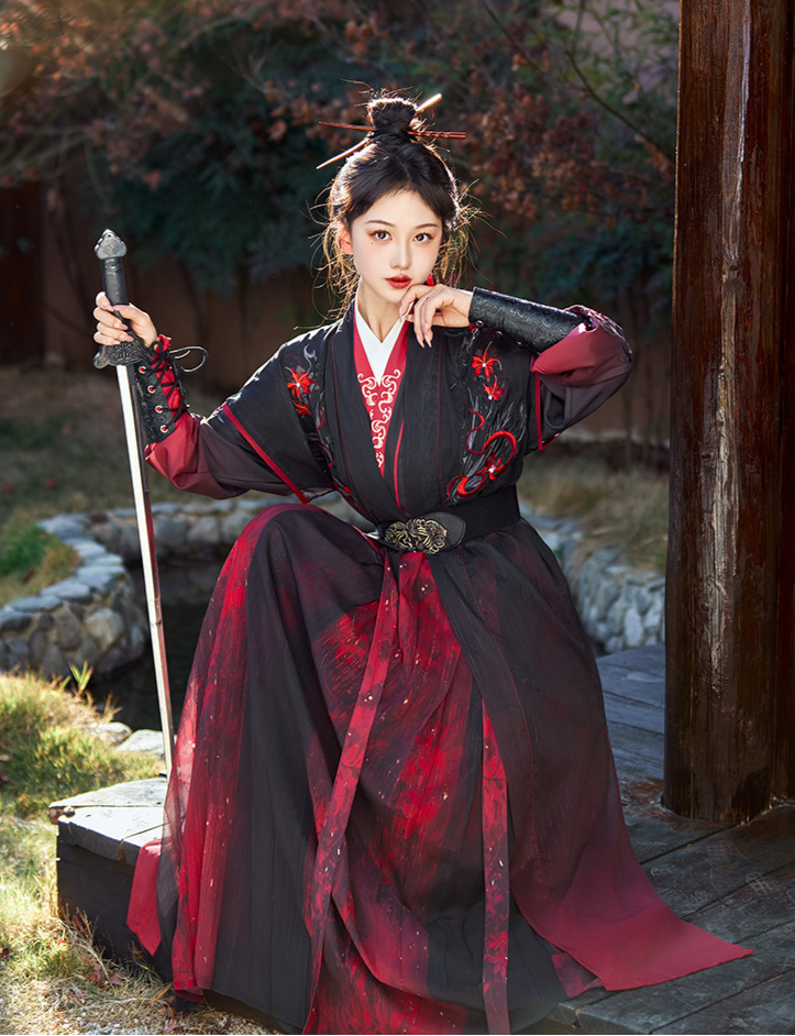 Red Dust | Unisex 5-Piece Hanfu Set (红尘赋)