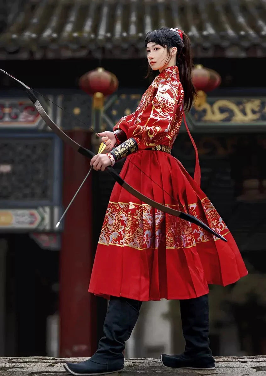 Water Dragon | Uni-Sex 3-Pieces Embroidered Flying Fish Hanfu (水龙吟)