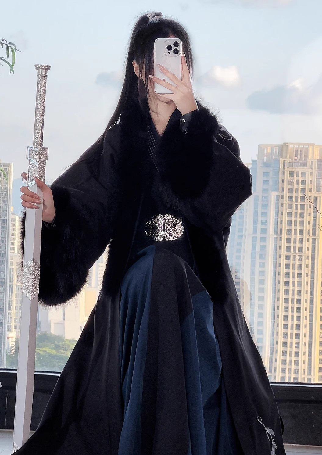 Bambú Tinta | Hanfu unisex de invierno para parejas (6 piezas)