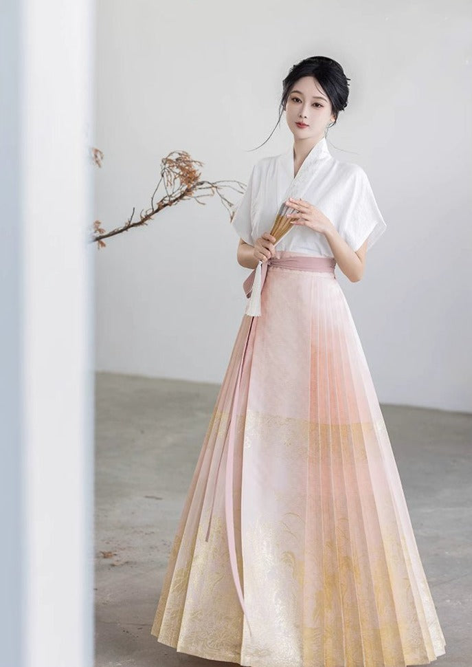 Lotus Melody | Modern 2-Pieces Ma Mian Skirt Set (莲笙)