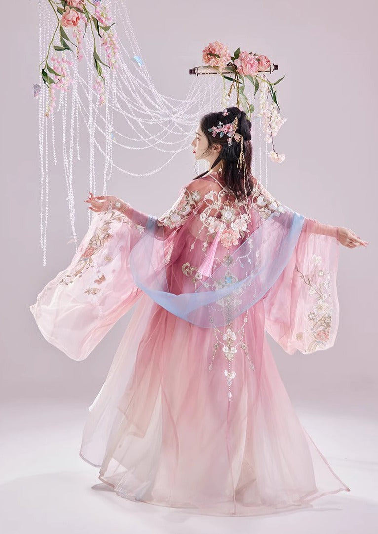 Peach Blossom | 3-Pieces Embroidered Hanfu (云鬓花颜)